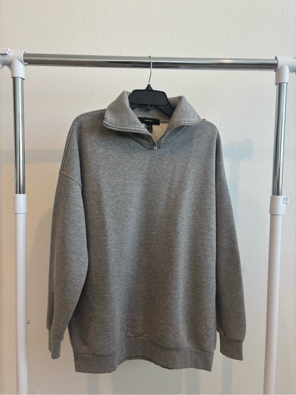 Forever 21 Gray Half-Zip Pullover Sweater